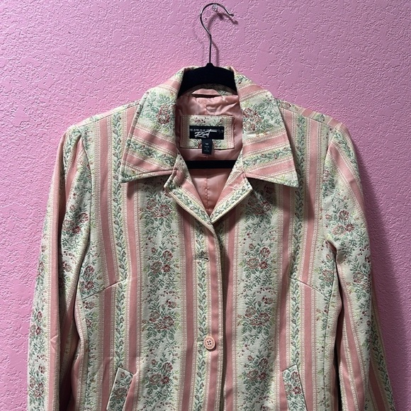 Black Rivet Dusty Pink Floral Coat Size M NWT - Picture 4 of 5